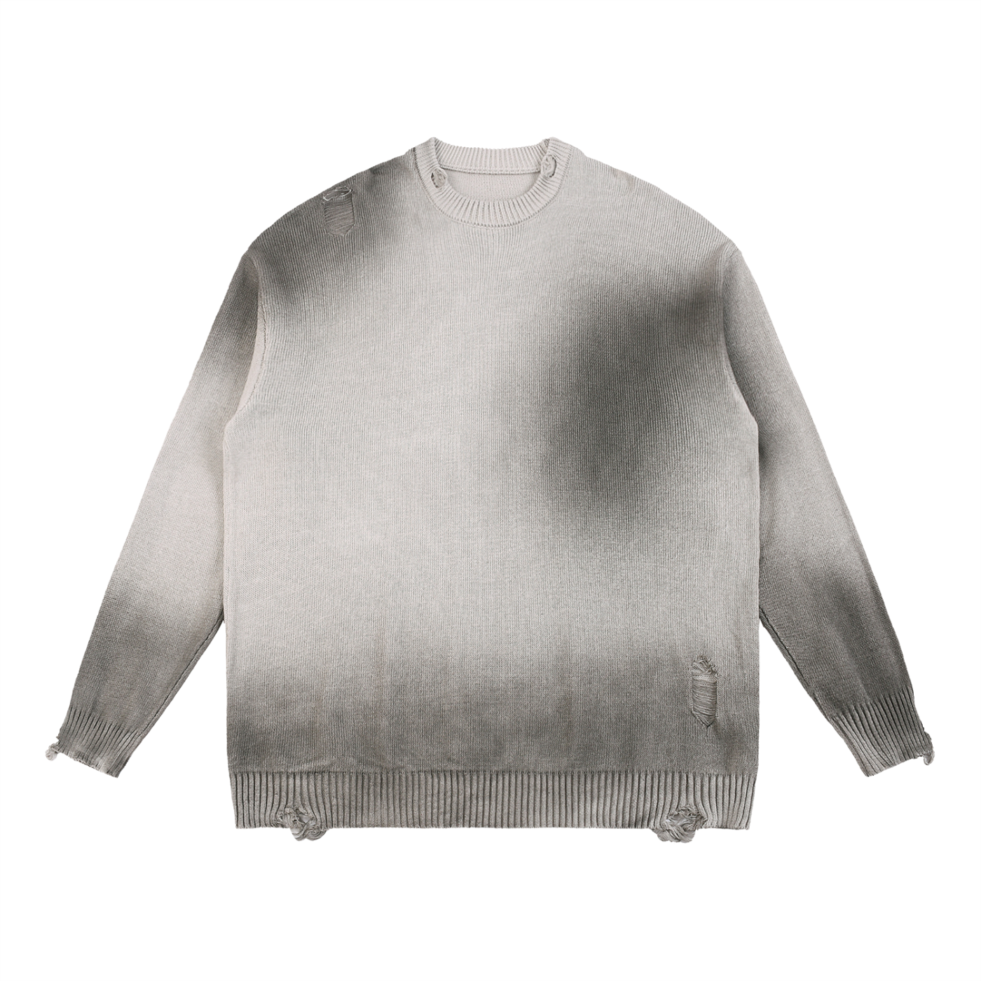 DRELOW Distressed Ripped Crewneck sweater