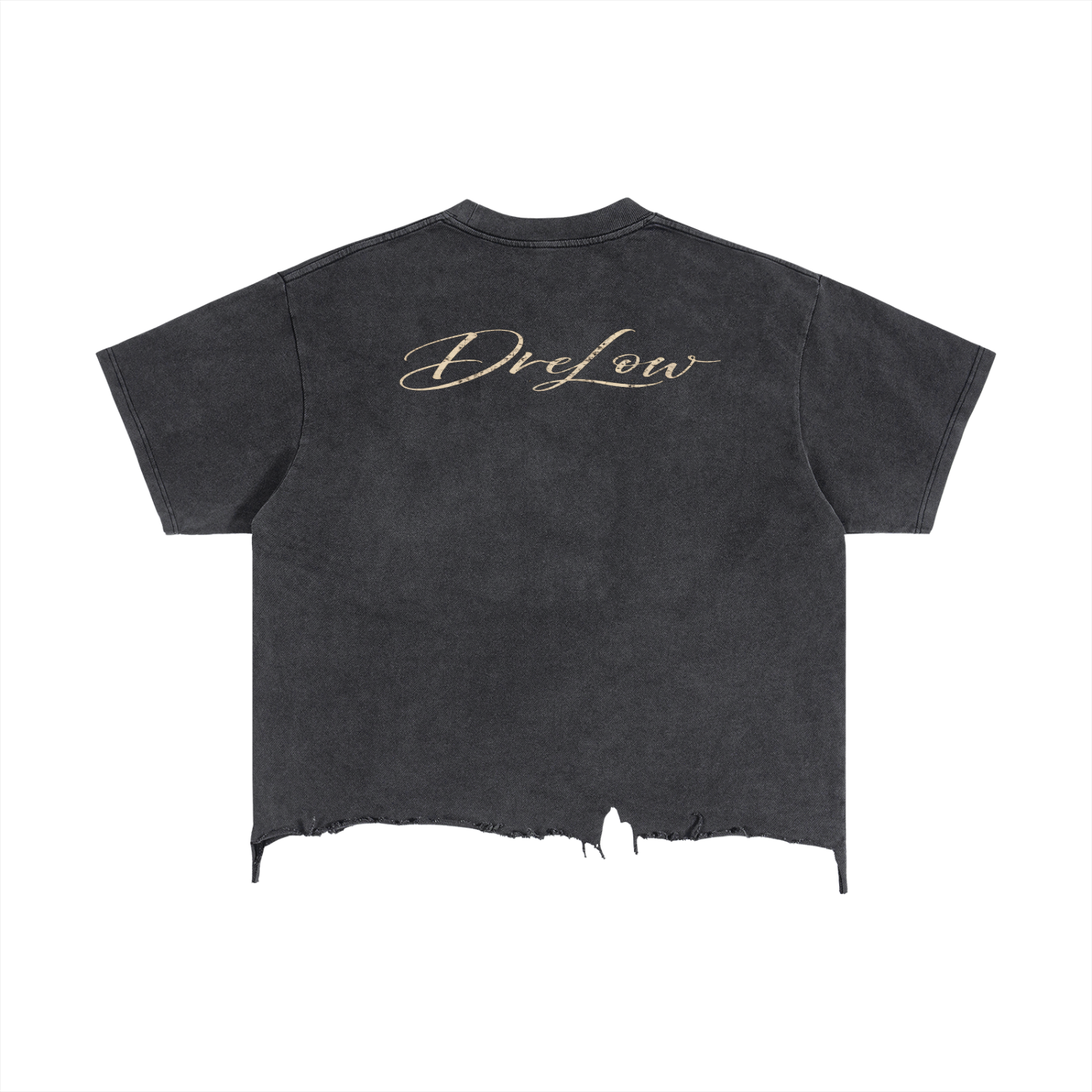 DRELOW Boxy Distressed Hem T-Shirt