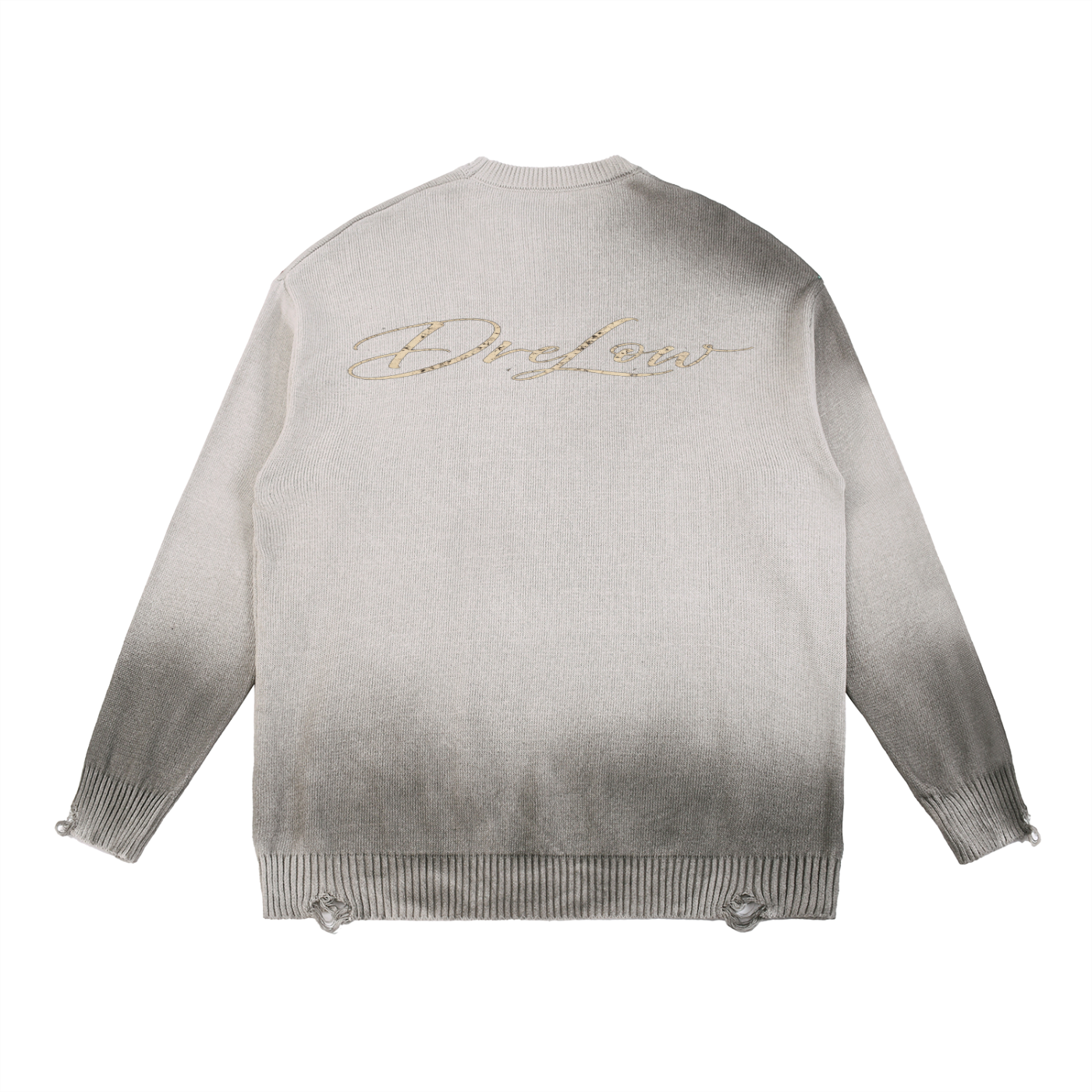 DRELOW Distressed Ripped Crewneck sweater
